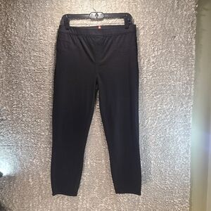 Spanx Jeans Women L Black Denim Jeggings Stretch Tummy Control Tapered 23 inseam